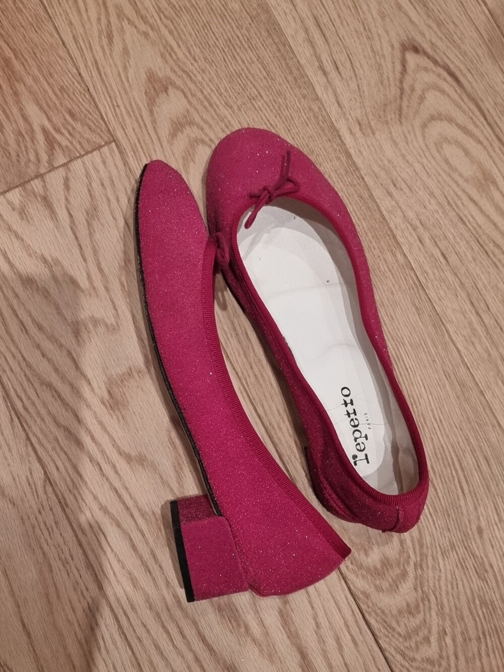 Repetto Women's Magenta Sparkle Ballet Flats